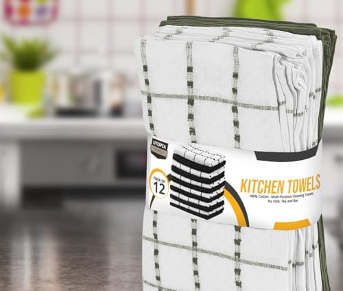 Utopia Towels 12 Pack Dish Towels Dusty Olive