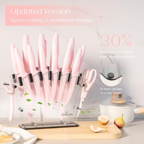 German High Carbon Stainless Steel Kitchen Knife Set with Block and Sharpener