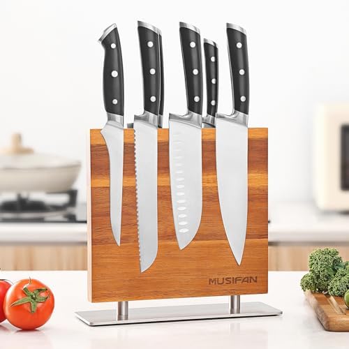 Sturdy Acacia Magnetic Knife Holder