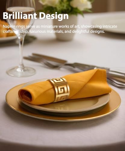 Elevate Your Dining Experience with URWOOW Napkin Rings - Set of 12 Gold
