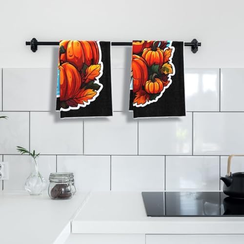 Fall Tea Towels Set 16x24 4-Pack