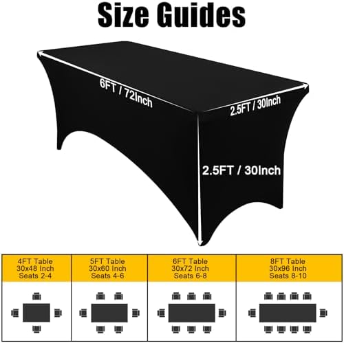 Perfect Fit Tablecloth 2-Pack - Durable Spandex for OutdoorEvents