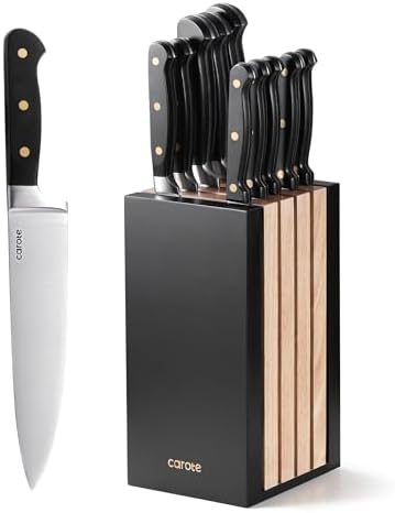 CAROTE 11PCS Knives Set razor-sharp stainless steel ergonomically designed kitchen tools