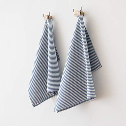 LinenMe Set of 2 Blue Striped Tea Towels