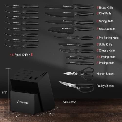 21-Piece Knife Set with Built-in Sharpener
