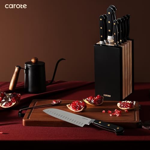 CAROTE 11PCS Knives Set razor-sharp stainless steel ergonomically designed kitchen tools