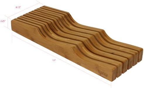 Oceanstar In-Drawer Bamboo Knife Organizer MO