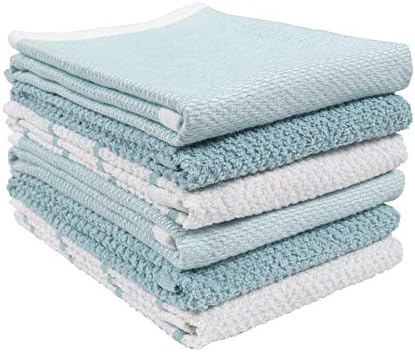 Ayesha Curry Mixed Utility Kitchen Towel Set Set of 6 Aqua