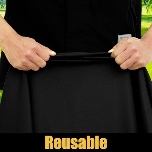 Smiry 6-Foot Picnic Table Cloth Waterproof Elastic Washable - Black 30x72