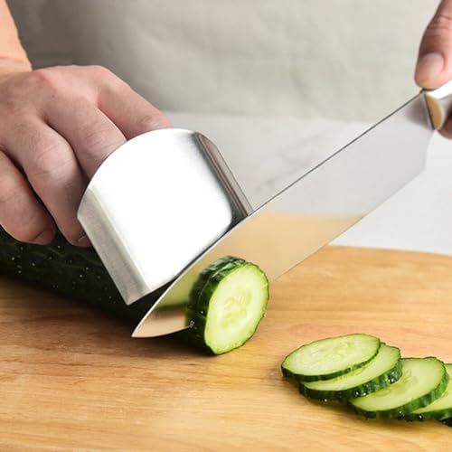 Luxshiny 5pc Stainless Steel Finger Guards for Kitchen Use and More