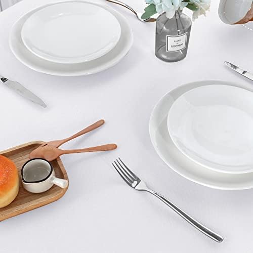 Sancua 2-Piece White Tablecloth 5ft x 8ft Stain Wrinkle Resistant