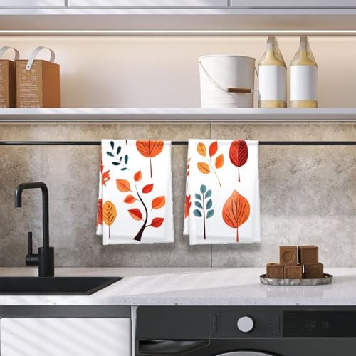 Fall Leaves Kitchen Towels Set