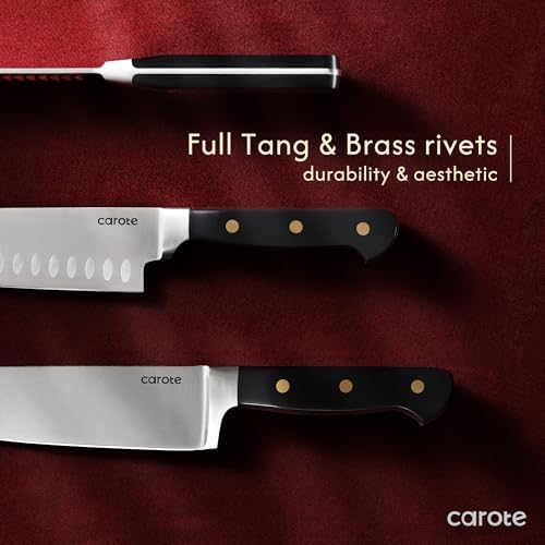 CAROTE 11PCS Knives Set razor-sharp stainless steel ergonomically designed kitchen tools