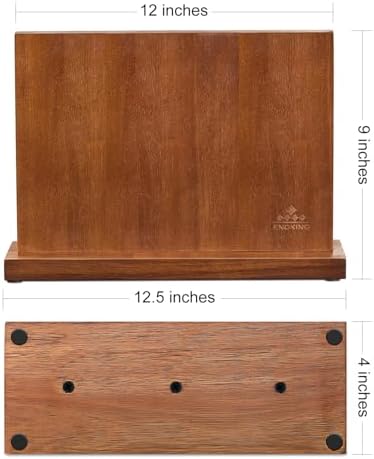 ENOKING Magnetic Knife Block with Acacia Wood