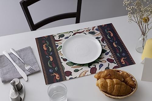 Encasa Boho Chilies Jacquard Place Mats Set of 6