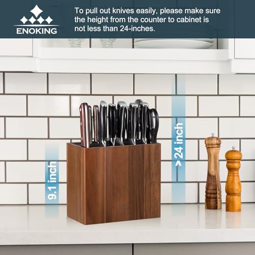 Space-Saving Acacia Wooden Knife Holder