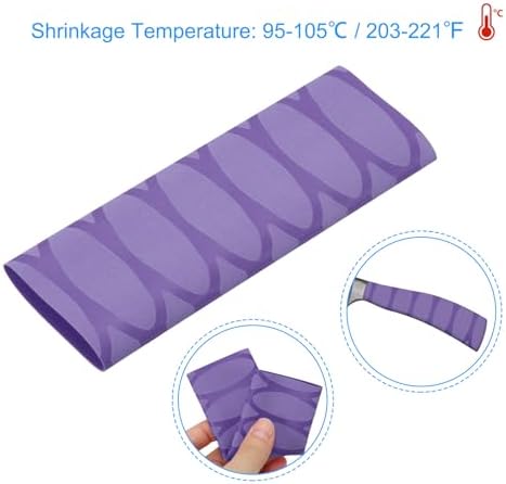 Patikil Cutting Knife Handle Heat Shrink Sleeve 4-Pack Purple Oval Pattern1299
