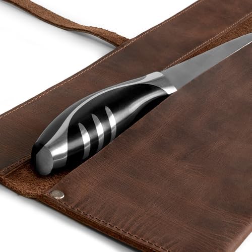 Cast Leather Co Single Knife Case in Bourbon Brown