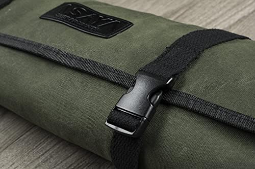 asaya canvas chef knife roll bag - 10 knife slots durable knives not included