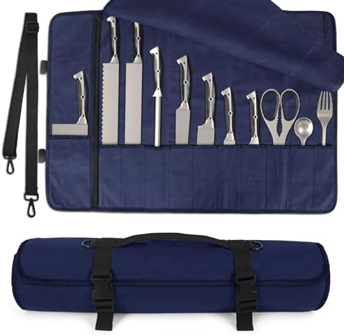 18-inch Waxed Canvas Chefs Knife Roll Bag
