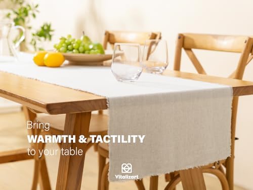 Vitalizart Rustic Beige Table Runner for Home Decor