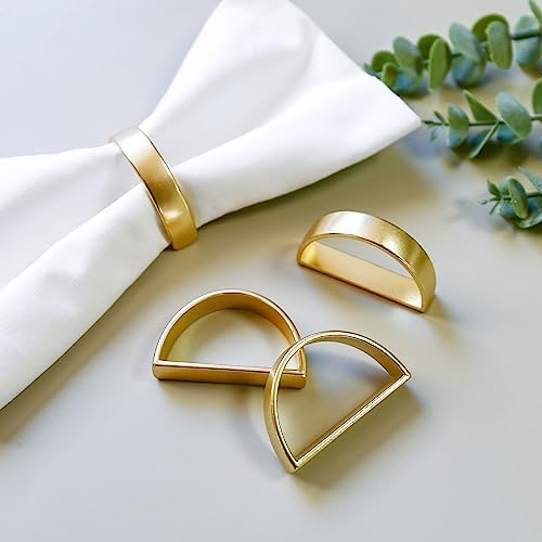 Sturdy 4-Piece Gold Napkin Ring Set for Weddings Banquets