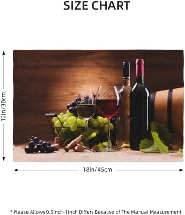 VIGGINER Red and White Wine Glasses Placemats Set of 4