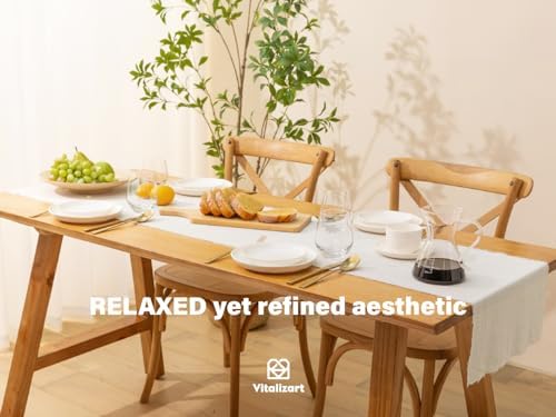 Vitalizart Rustic Beige Table Runner for Home Decor