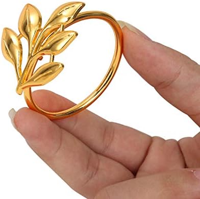 20-Leaf Napkin Rings for Gold-Tone Dining Tables