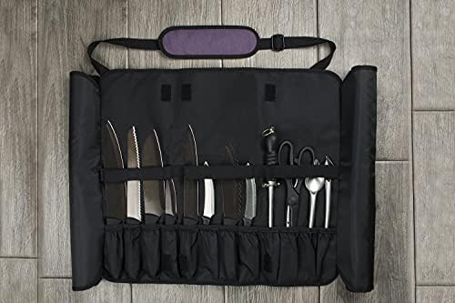 Asaya Chef Knife Roll Bag - 20-Pocket Durable Stain-Resistant
