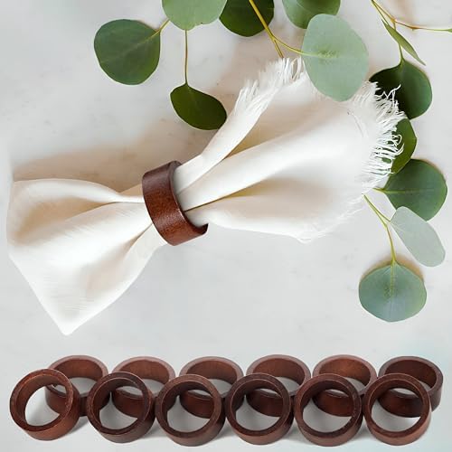 Set of 12 Napkin Rings Handmade Wooden Napkins Stand