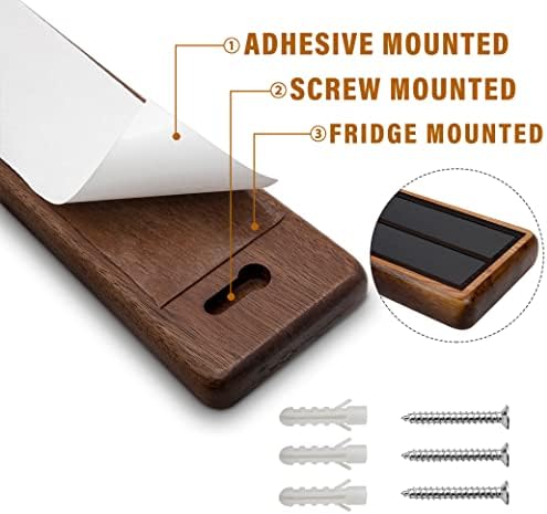 HOSHANHO Magnetic Knife Organizer - Acacia Wood 16x25x07 Replacement for Kitchen Knives
