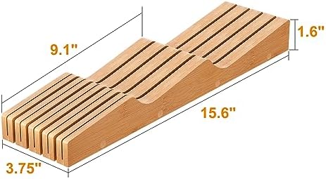 Space-Saving Bamboo Knife Block