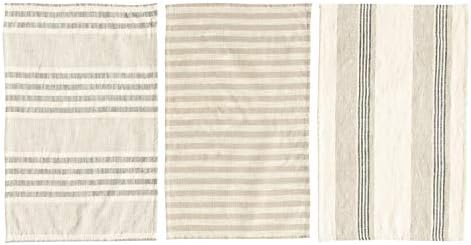 Creative Co-Op Striped Cotton Tea Towels Set