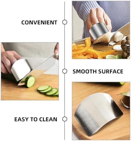 Luxshiny 5pc Stainless Steel Finger Guards for Kitchen Use and More