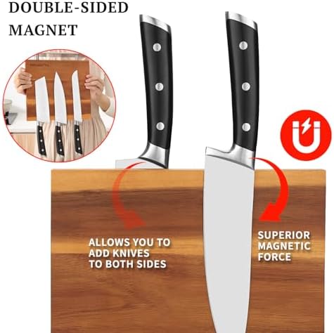 Sturdy Acacia Magnetic Knife Holder