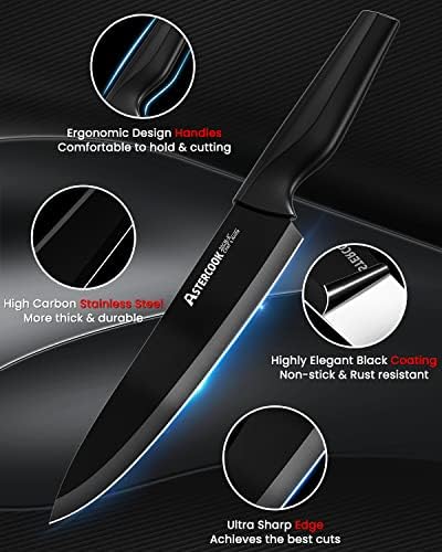 Astercook Knives with Sharpener Set