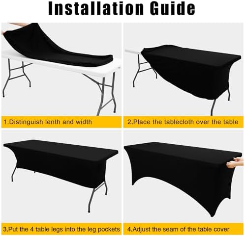 Perfect Fit Tablecloth 2-Pack - Durable Spandex for OutdoorEvents
