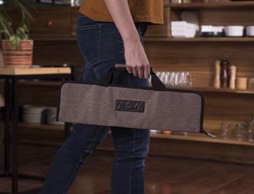 Asaya Chef Knife Roll Bag - 12 Pockets Lightweight Durable Stain Resistant