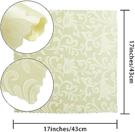 4-Piece Wave Scroll Napkins Light Yellow 17x17inch Water-Resistant