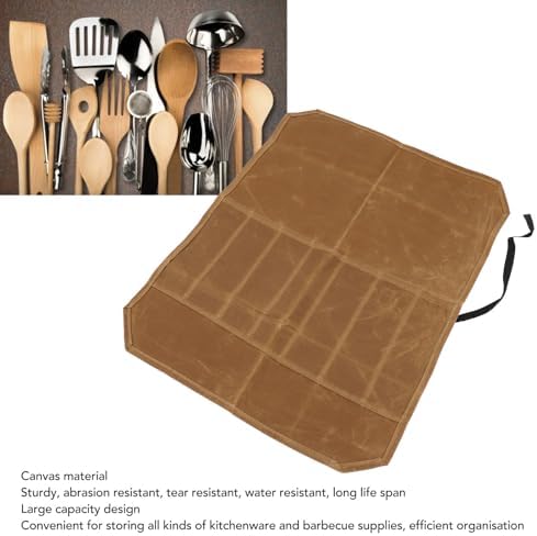 Fockety 7 Pockets Knife Roll Bag for Kitchen Use