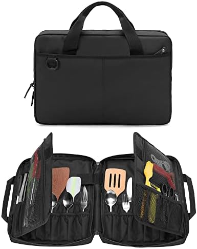 Samdew Chef Knife Bag with 20 Slots and Lockhole