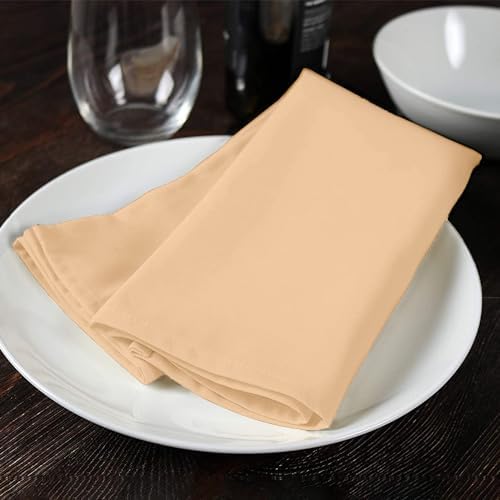 Elegant Durable Cloth Napkins - Beige 17x17-inch Napkins for Parties and Weddings