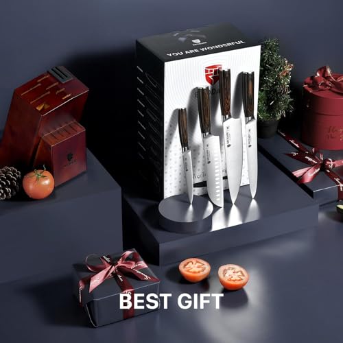 15-Piece knives set with German steel and ergonomic handles