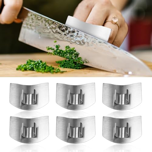Stainless Steel Finger Guards 6-Piece Set for Kitchen Use