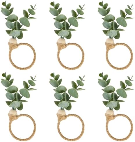 Napkin Rings Set of 6 Wood Bead Farmhouse