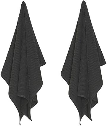 Ripple Kitchen Towel Set 2 Piece Black