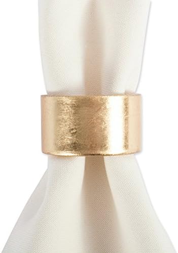 DII Basic Napkin Ring Collection Decorative Gold 6 Count