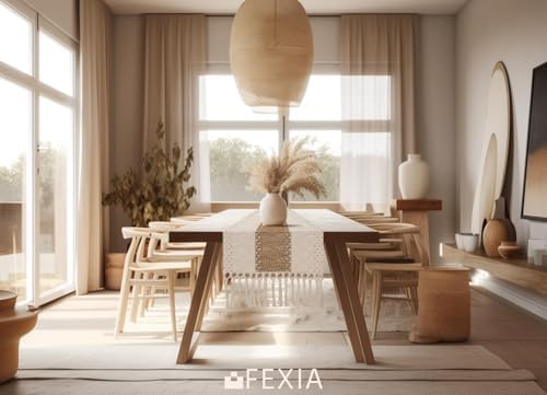 FEXIA Boho Table Runner for Rustic Christmas Decor