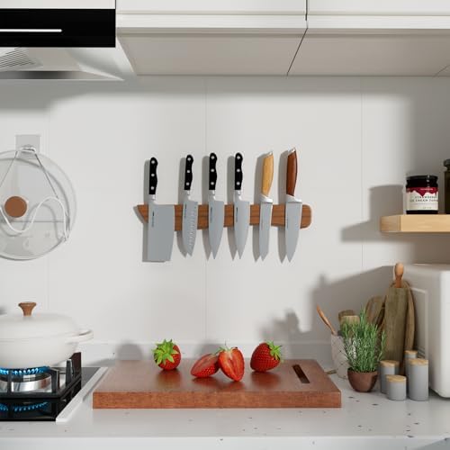 Stylish Acacia Wood Magnetic Knife Holder